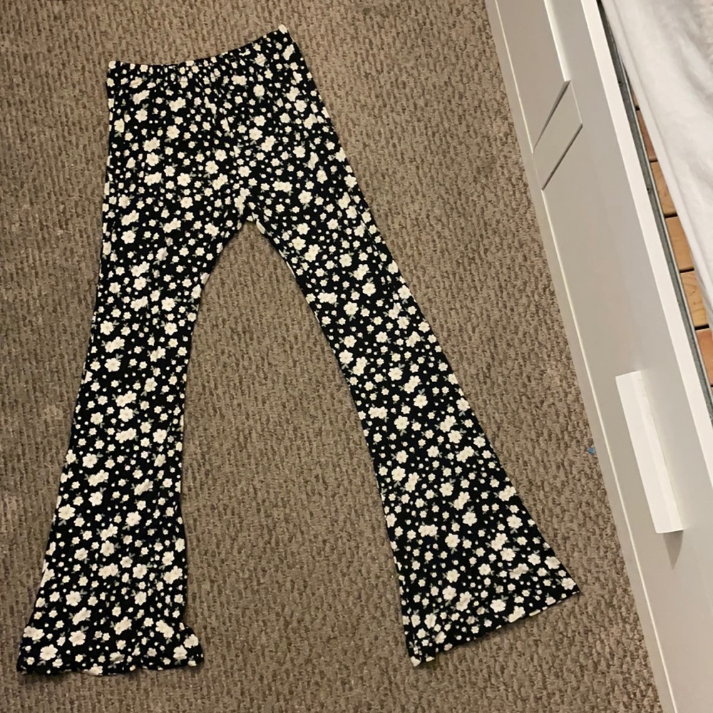 Black Floral Pants